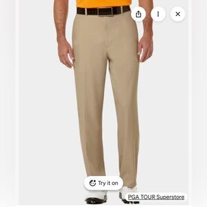 PGA TOUR Men's Flat Front Golf Pants featuring an Expandable Waistband